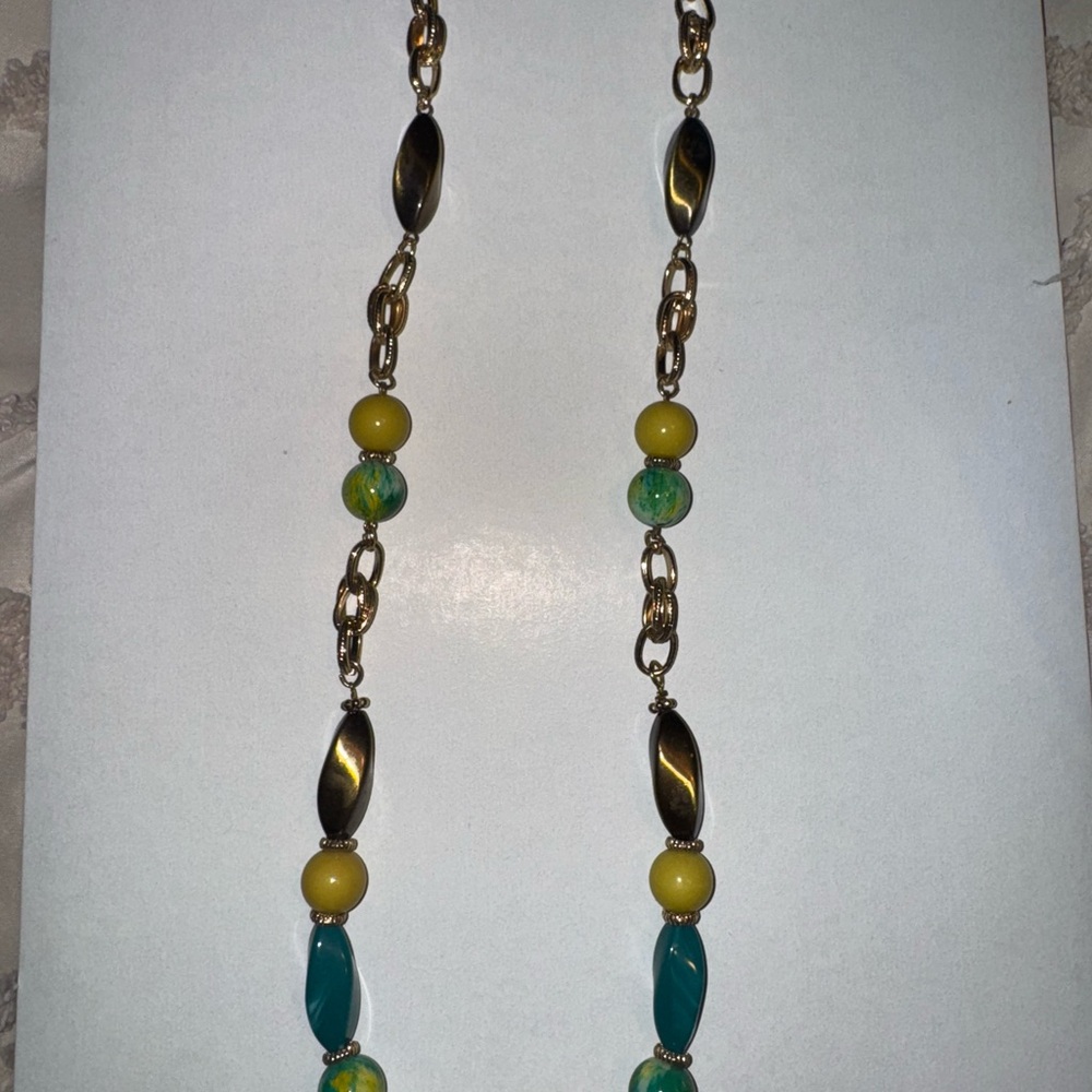Elegant Gold and Yellow Beaded Necklace